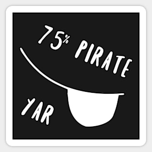 75% pirate - white Sticker